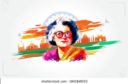 Indira Gandhi, 8th March, Happy women's day with Indira Gandhi, the great woman sign