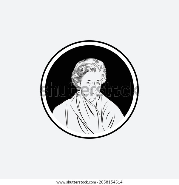 Indira Priyadarshini Gandhi 1917 1984 Indian Stock Vector (Royalty Free ...