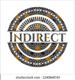 Indirect arabic style emblem. Arabesque decoration.