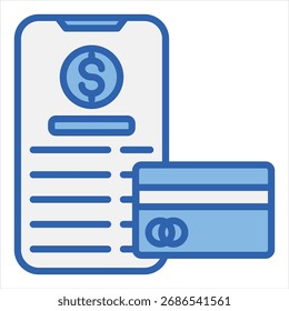 Indirect Cost Blue White Single Icon Illustration