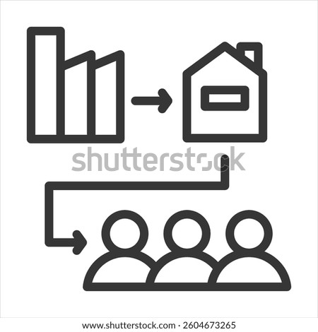 Indirect Distribution Outline Icon Vector Illustration