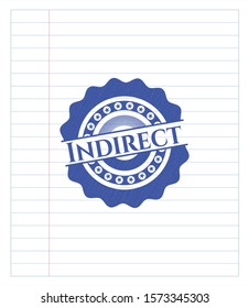 Indirect with pen strokes. Blue ink. Vector Illustration. Detailed.
