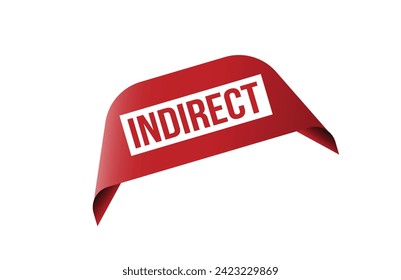Indirect red ribbon label banner.