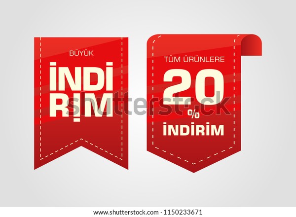 indirim etiketleri yazilari translation turkish sale stock vector royalty free 1150233671