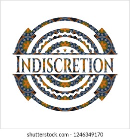 Indiscretion arabesque style emblem. arabic decoration.