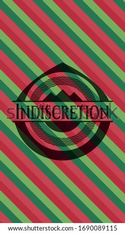 Indiscretion christmas style badge. Vector Illustration. Detailed.