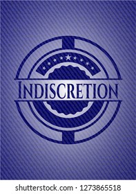 Indiscretion emblem with denim high quality background
