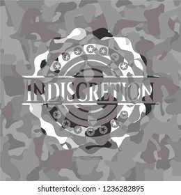 Indiscretion on grey camouflage pattern
