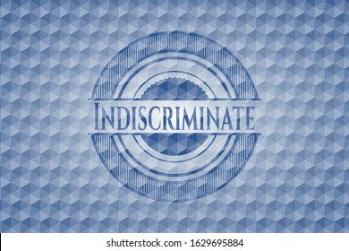 Indiscriminate blue badge with geometric pattern. Vector Illustration. Detailed.
