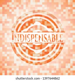 Indispensable abstract orange mosaic emblem