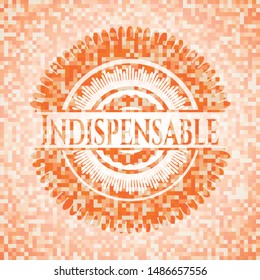 Indispensable abstract orange mosaic emblem