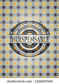 Indispensable arabic badge background. Arabesque decoration.