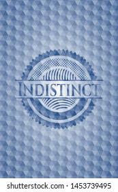 Indistinct blue polygonal badge. Vector Illustration. Detailed.
