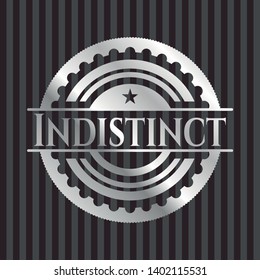 Indistinct silver emblem. Vector Illustration. Mosaic.