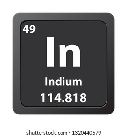 Indium chemical element icon. The chemical element of the periodic table. Sign with atomic number. 