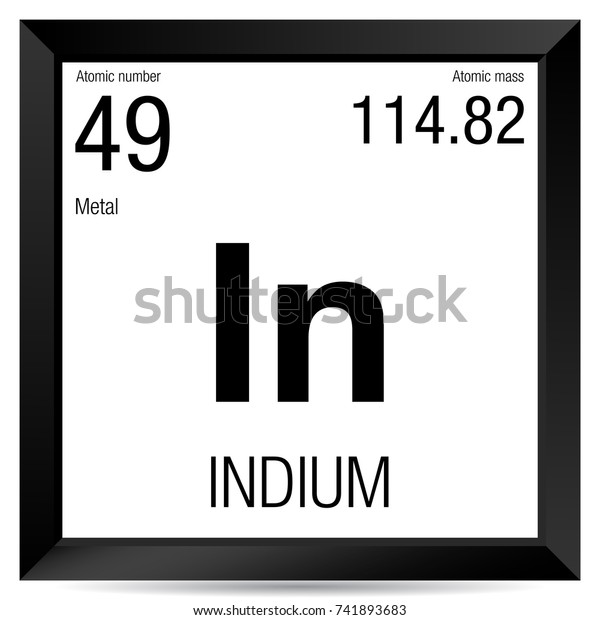 Indium Symbol Element Number 49 Periodic Stock Vector (Royalty Free ...