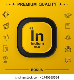 Indium symbol with yellow button