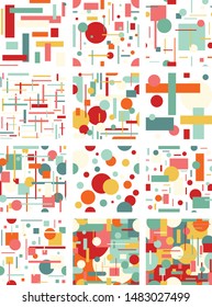 Individual abstract portraits, seamless patterns and pre-made posters