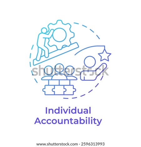 Individual accountability blue gradient concept icon. Team performance, leadership. Round shape line illustration. Abstract idea. Graphic design. Easy to use in infographic, presentation