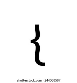 An Individual Alphabet Character of a Custom Font - Left Curly Brace
