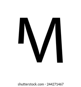 An Individual Alphabet Character of a Custom Font - Uppercase M