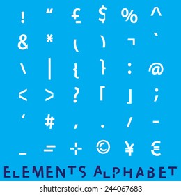Individual Alphabet Characters of a Custom Font - Elements Characters Bold 