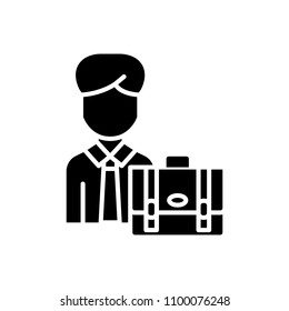 Individual businessman black icon concept. Individual businessman flat  vector symbol, sign, illustration.