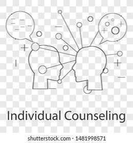 Individual counseling icon on transparency background. Vector illustration.