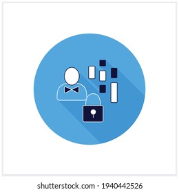 Individual data flat icon. Personal gathering information. All personally identifiable information into banking application.Customer data concept. Vector illustration