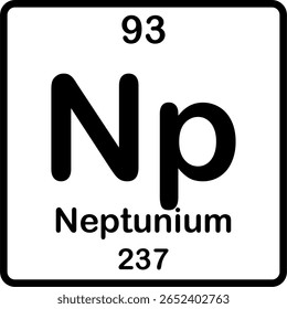 Elemento individual na tabela periódica. Np ou netúnio.