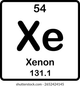 Elemento individual na tabela periódica. Xe ou xenônio.