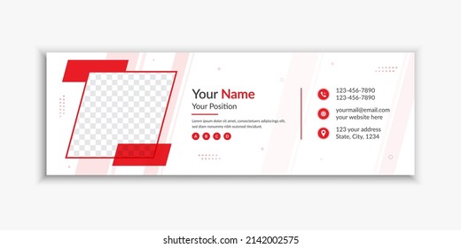 Individual email signature template or personal mail footer design