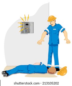 Individual employee being electrocuted and fainting 2