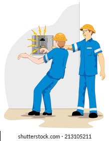 Individual employee being electrocuted and fainting 1 