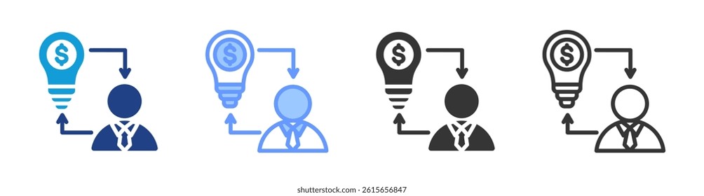 Individual Entrepreneurs icon set multiple style collection