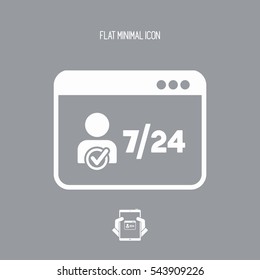 Individual full time services 7/24 - Vector flat icon