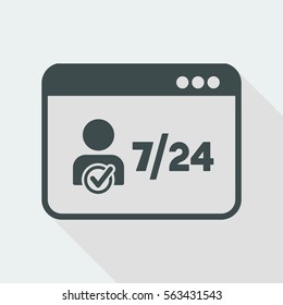 Individual full time services 7/24 - Vector flat icon