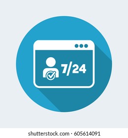Individual full time services 7/24 - Vector flat icon