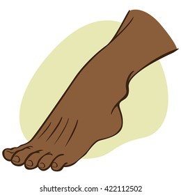 Individual human foot. African descent. Ideal for catalogs, informational and institutional guides