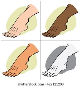 Individual human foot. ethnic. Ideal for catalogs, informational and institutional guides