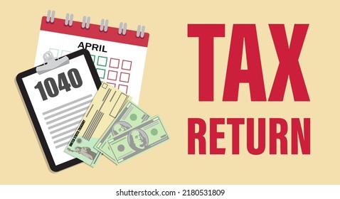 Individual Income Tax Return Blank With Refund Check And Money