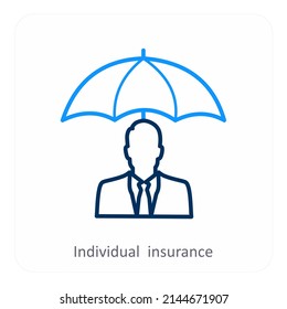 Individual Insurance And Insurance Icon Concept