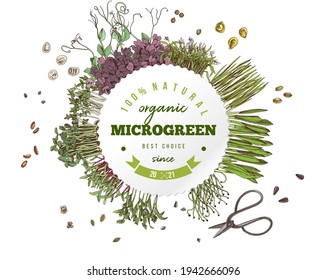 Individual label for fresh microgreen products.