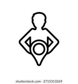 Icono de ubicación individual, Gráficos de Vector de línea