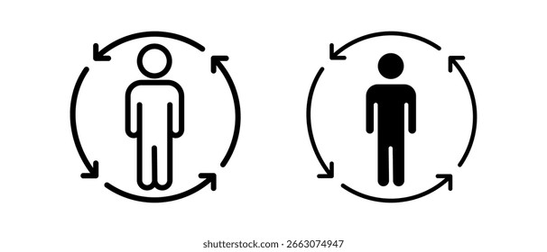 Individual multiple icon set of two.line and glyph vector illustration