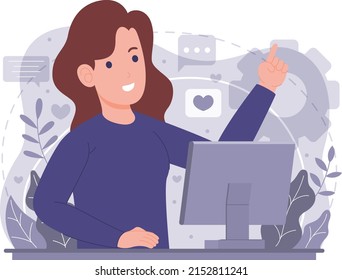 Individual multitasking concept vector illustration