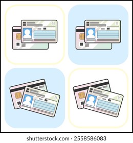 Individual Number Card Transparent color illustration with both front and back sides overlapping　
The white area around the card is transparent.