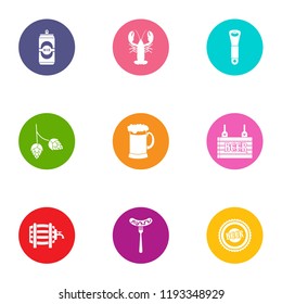 Individual party icons set. Flat set of 9 individual party vector icons for web isolated on white background