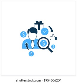 Individual payment flat icon. Portion of total payout amount. Personal deposit.Universal basic income concept. Vector illustration