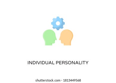 Individual Personality Flat Icon In Vector. Logotype